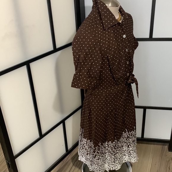 CONNECTED Women's Grandmacore Polka Dot Button Front Cotton Spring Size 14 BIN A - Picture 6 of 16